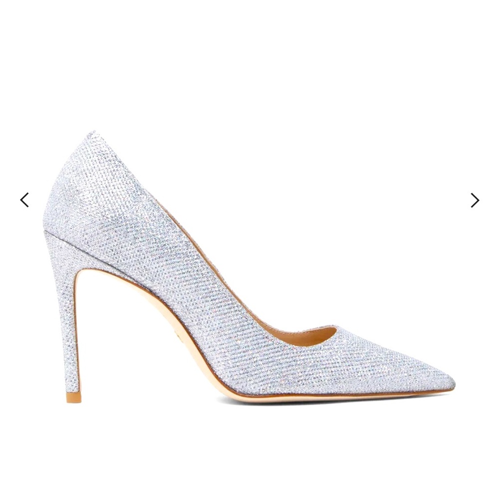 New Stuart Weitzman Metallic-Effect Pointed Toe P… - image 1